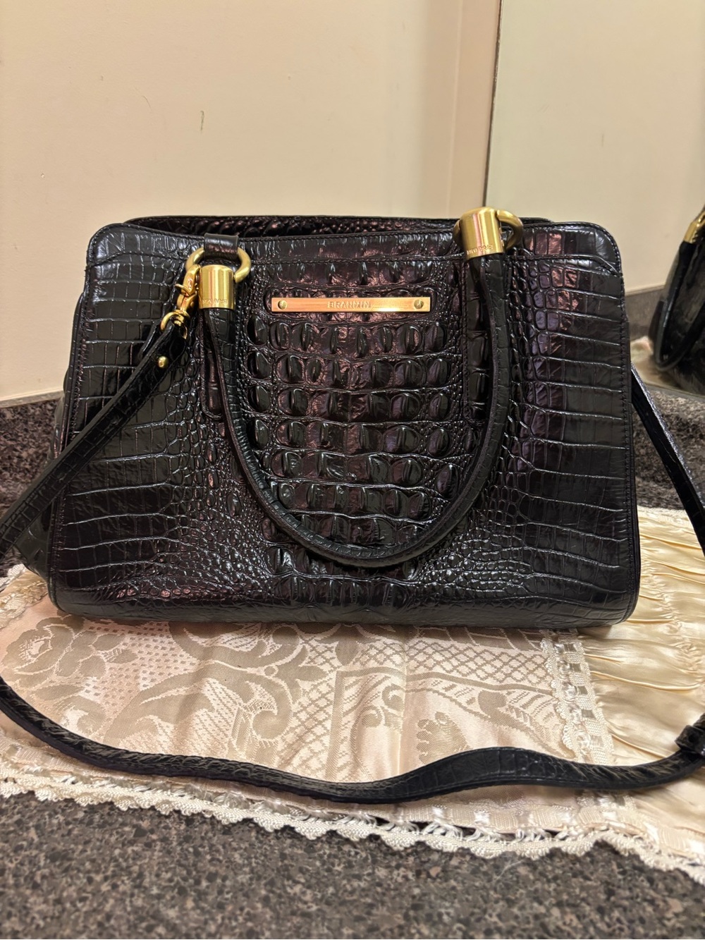 Brahmin Faux Croc Purse Bag